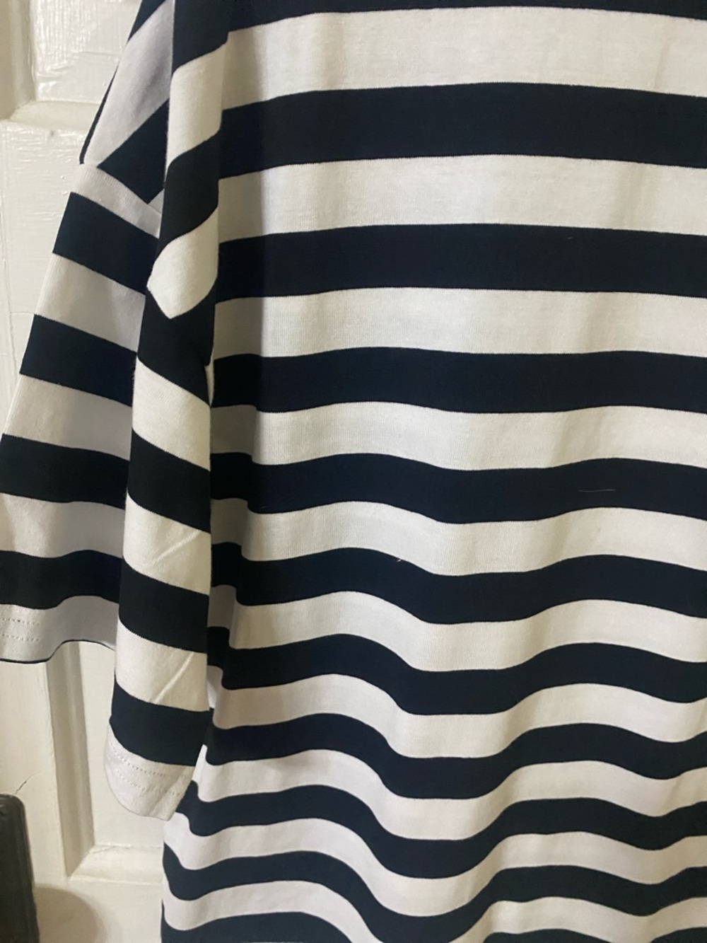Striped Boxy Crewneck Top - Black & White - Picture 7 of 9